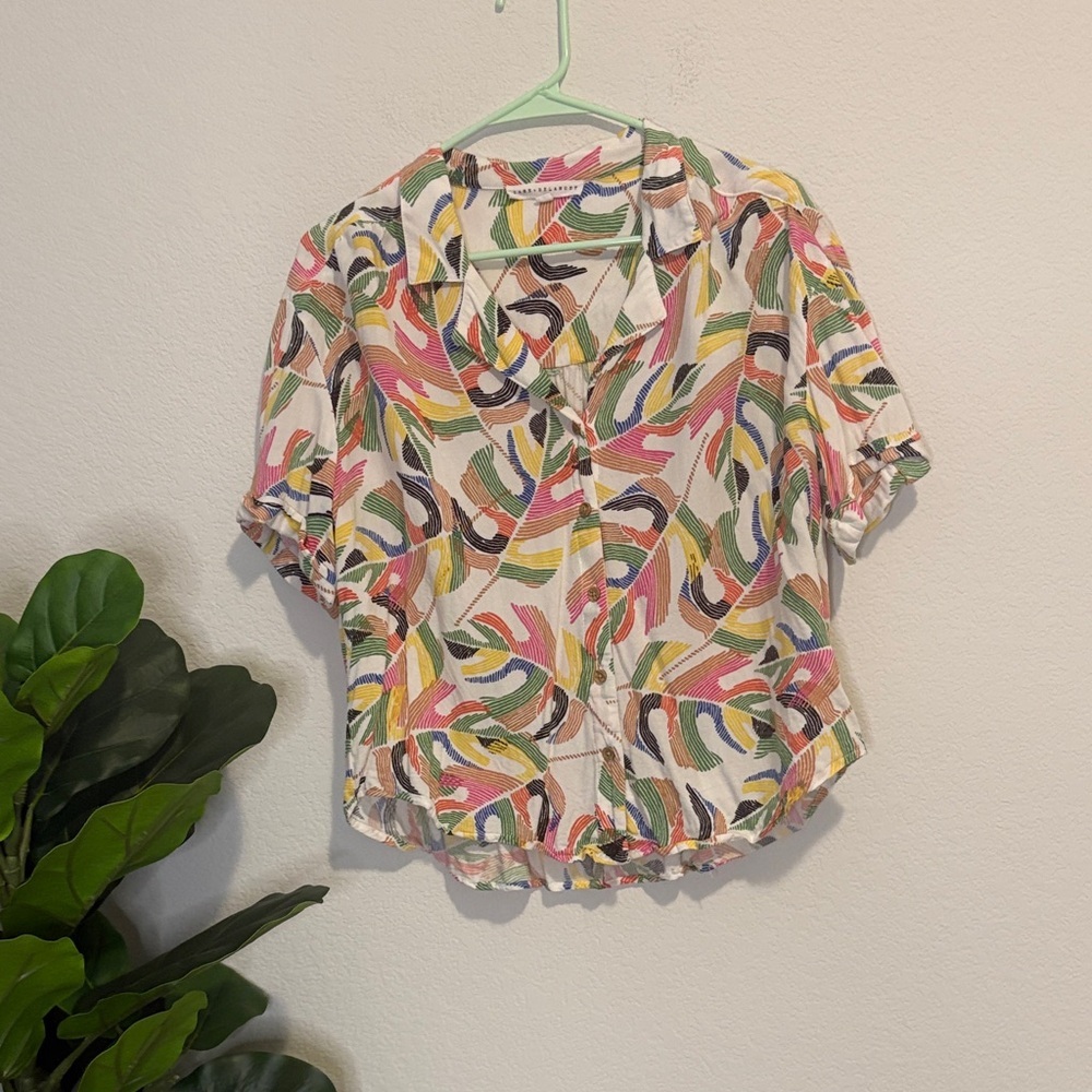 Jane and Delancey Multicolor Abstract Blouse